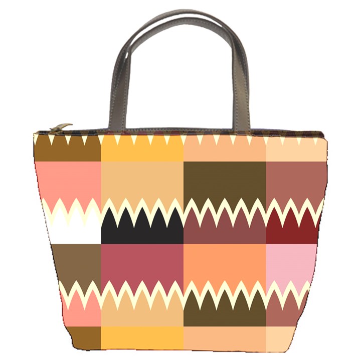 Chevrons in squares                                                                                                 	Bucket Bag