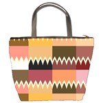 Chevrons in squares                                                                                                 	Bucket Bag Back