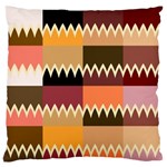 Chevrons in squares                                                                                                 	Large Flano Cushion Case (Two Sides) Front