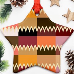 Chevrons In Squares                                                                                                 			ornament (star) by LalyLauraFLM