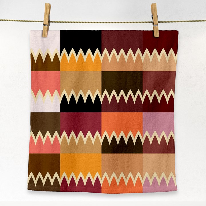 Chevrons in squares                                                                                                 			Face Towel