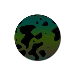 Black Spots On A Gradient Background                                                                                                  			rubber Coaster (round) by LalyLauraFLM