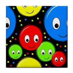 Smiley Faces Pattern Tile Coasters by Valentinaart