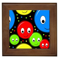 Smiley Faces Pattern Framed Tiles by Valentinaart