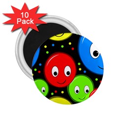 Smiley Faces Pattern 2 25  Magnets (10 Pack)  by Valentinaart