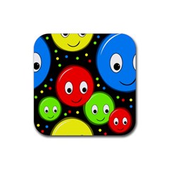 Smiley Faces Pattern Rubber Coaster (square) 