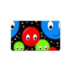 Smiley Faces Pattern Magnet (name Card) by Valentinaart