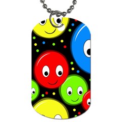 Smiley Faces Pattern Dog Tag (two Sides) by Valentinaart