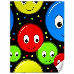 Smiley Faces Pattern Canvas 36  X 48   by Valentinaart