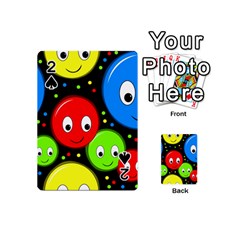 Smiley Faces Pattern Playing Cards 54 (mini)  by Valentinaart