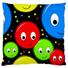 Smiley Faces Pattern Large Cushion Case (two Sides) by Valentinaart