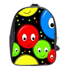 Smiley Faces Pattern School Bags (xl)  by Valentinaart