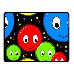 Smiley Faces Pattern Double Sided Fleece Blanket (small) 