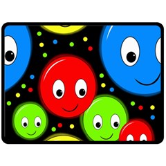 Smiley Faces Pattern Double Sided Fleece Blanket (large) 