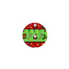 Christmas Pattern - Green And Red 1  Mini Magnets by Valentinaart