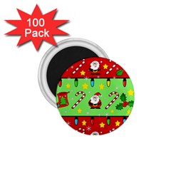 Christmas Pattern - Green And Red 1 75  Magnets (100 Pack)  by Valentinaart