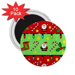 Christmas pattern - green and red 2.25  Magnets (10 pack)  Front