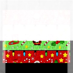 Christmas Pattern - Green And Red Rectangular Jigsaw Puzzl by Valentinaart