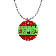 Christmas Pattern - Green And Red Button Necklaces by Valentinaart