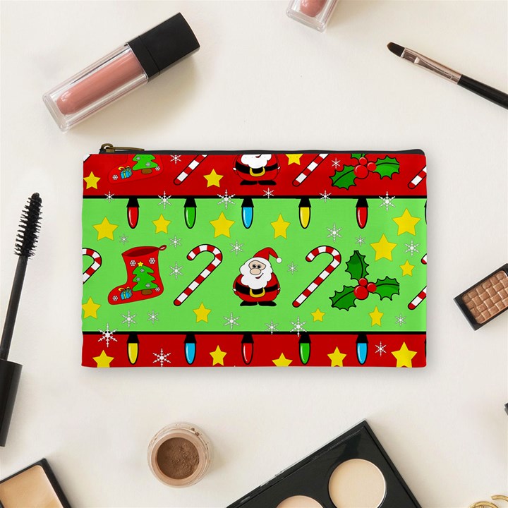 Christmas pattern - green and red Cosmetic Bag (Medium) 