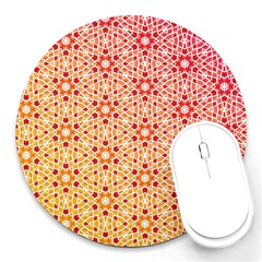 Orange Ombre Mosaic Pattern Round Mousepads by TanyaDraws