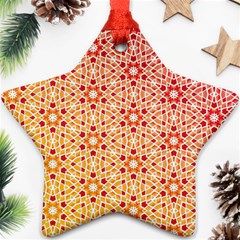 Orange Ombre Mosaic Pattern Ornament (star) 