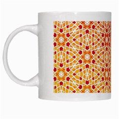 Orange Ombre Mosaic Pattern White Mugs by TanyaDraws