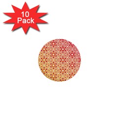 Orange Ombre Mosaic Pattern 1  Mini Buttons (10 Pack)  by TanyaDraws