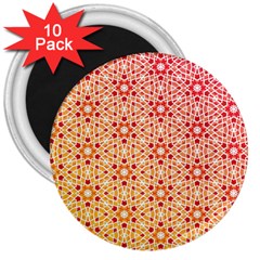 Orange Ombre Mosaic Pattern 3  Magnets (10 Pack)  by TanyaDraws