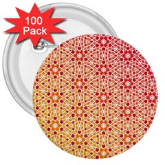 Orange Ombre Mosaic Pattern 3  Buttons (100 Pack)  by TanyaDraws