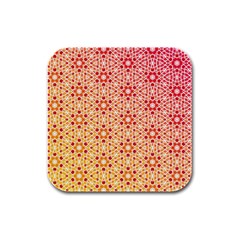 Orange Ombre Mosaic Pattern Rubber Square Coaster (4 Pack) 