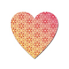 Orange Ombre Mosaic Pattern Heart Magnet by TanyaDraws