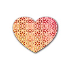 Orange Ombre Mosaic Pattern Heart Coaster (4 Pack) 