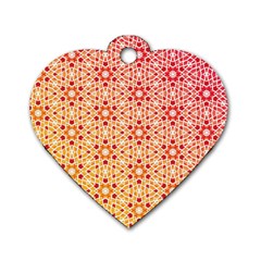 Orange Ombre Mosaic Pattern Dog Tag Heart (two Sides)