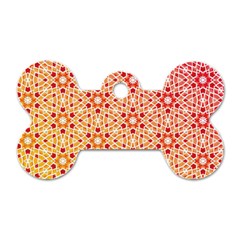 Orange Ombre Mosaic Pattern Dog Tag Bone (two Sides)