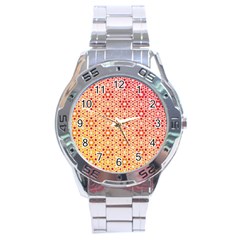 Orange Ombre Mosaic Pattern Stainless Steel Analogue Watch by TanyaDraws