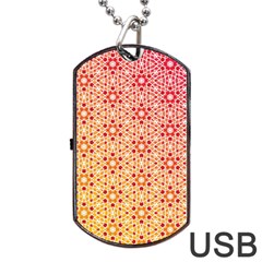 Orange Ombre Mosaic Pattern Dog Tag Usb Flash (one Side)