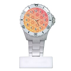 Orange Ombre Mosaic Pattern Plastic Nurses Watch by TanyaDraws