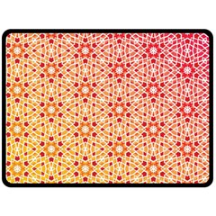 Orange Ombre Mosaic Pattern Double Sided Fleece Blanket (large) 