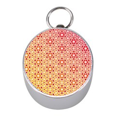 Orange Ombre Mosaic Pattern Mini Silver Compasses by TanyaDraws