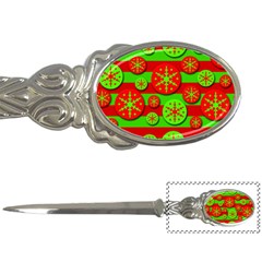 Snowflake Red And Green Pattern Letter Openers by Valentinaart