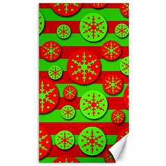 Snowflake Red And Green Pattern Canvas 40  X 72  