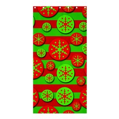 Snowflake Red And Green Pattern Shower Curtain 36  X 72  (stall)  by Valentinaart