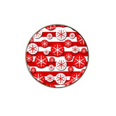 Snowflake Red And White Pattern Hat Clip Ball Marker (10 Pack) by Valentinaart