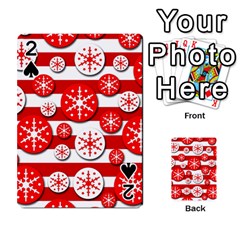 Snowflake Red And White Pattern Playing Cards 54 Designs 