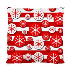 Snowflake Red And White Pattern Standard Cushion Case (one Side) by Valentinaart