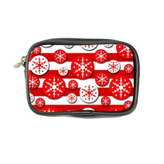 Snowflake Red And White Pattern Coin Purse by Valentinaart