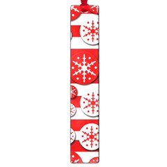 Snowflake Red And White Pattern Large Book Marks by Valentinaart