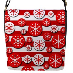 Snowflake Red And White Pattern Flap Messenger Bag (s) by Valentinaart