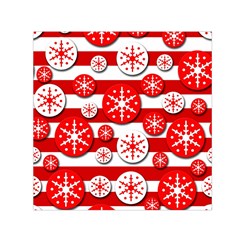 Snowflake Red And White Pattern Small Satin Scarf (square) by Valentinaart